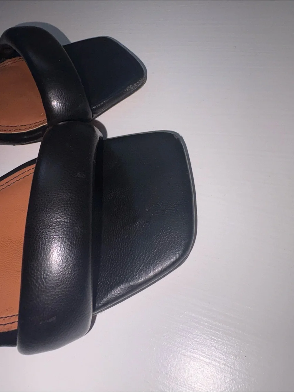 Black Padded Mid Heel Mules